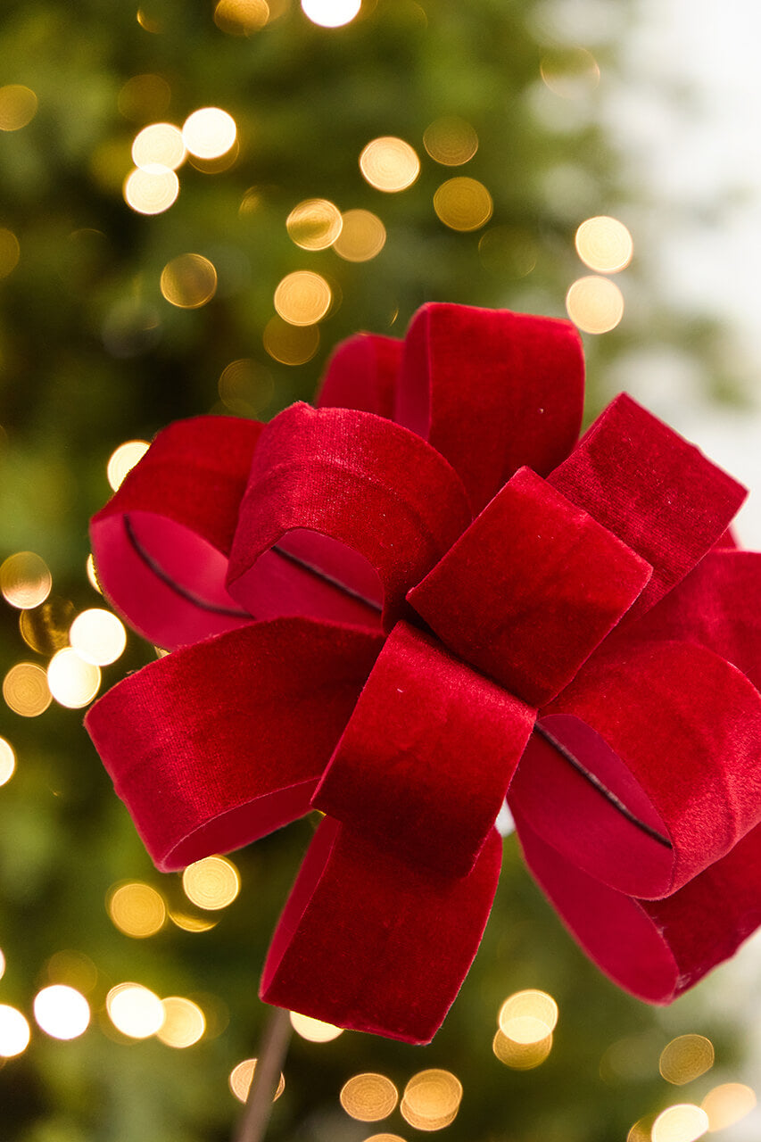 20" x 8” Red Velvet Ribbon Stem