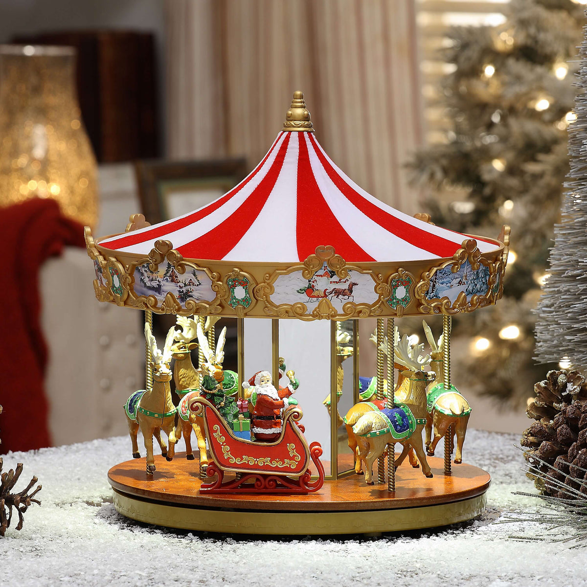 12" Mr. Christmas Animated Very Merry Carousel
