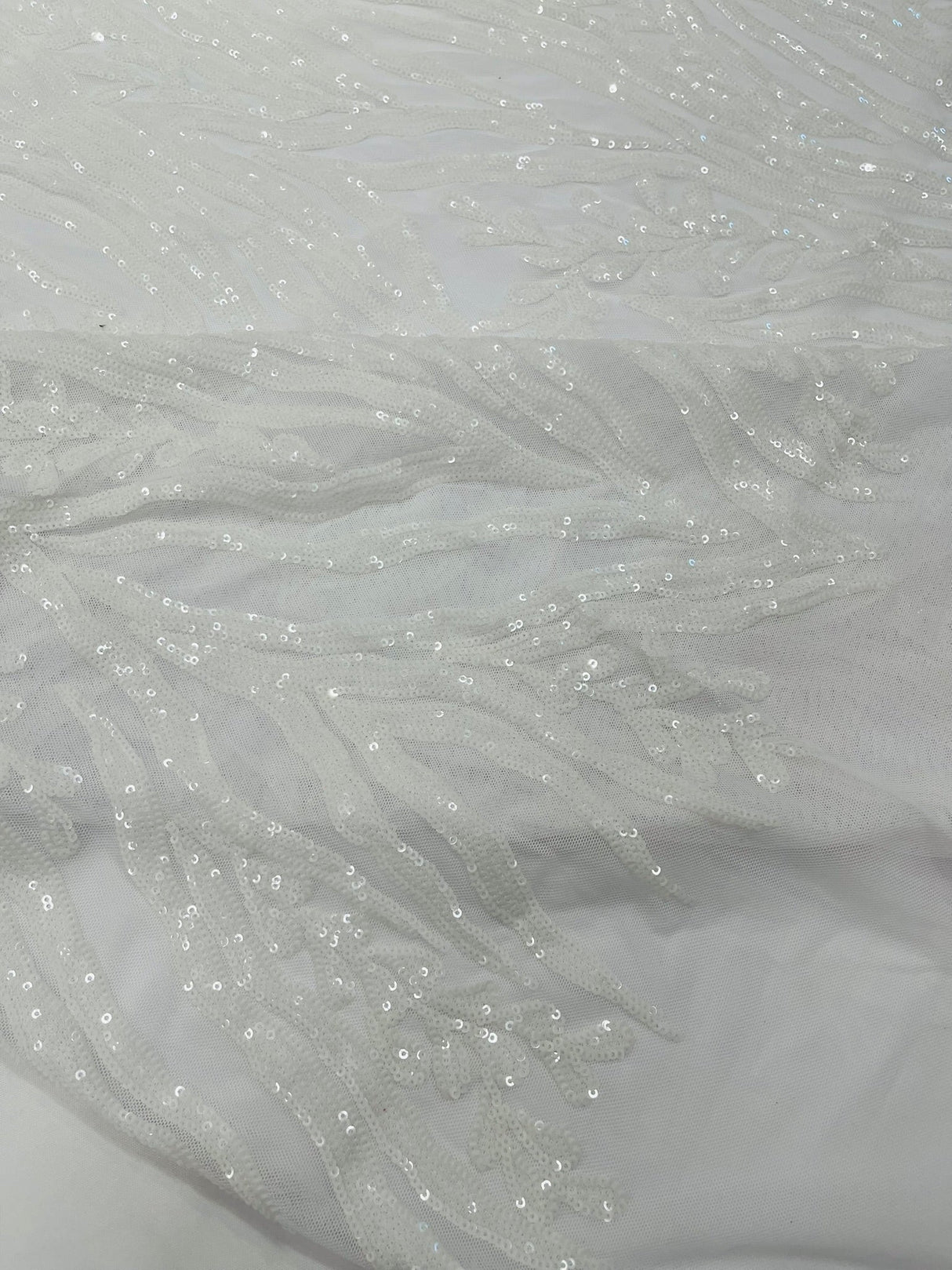 Vine/Root Sequin 4 Way Stretch Mesh Fabric - Vine/Root Sequin Pattern, 54" Width (1 Yard)
