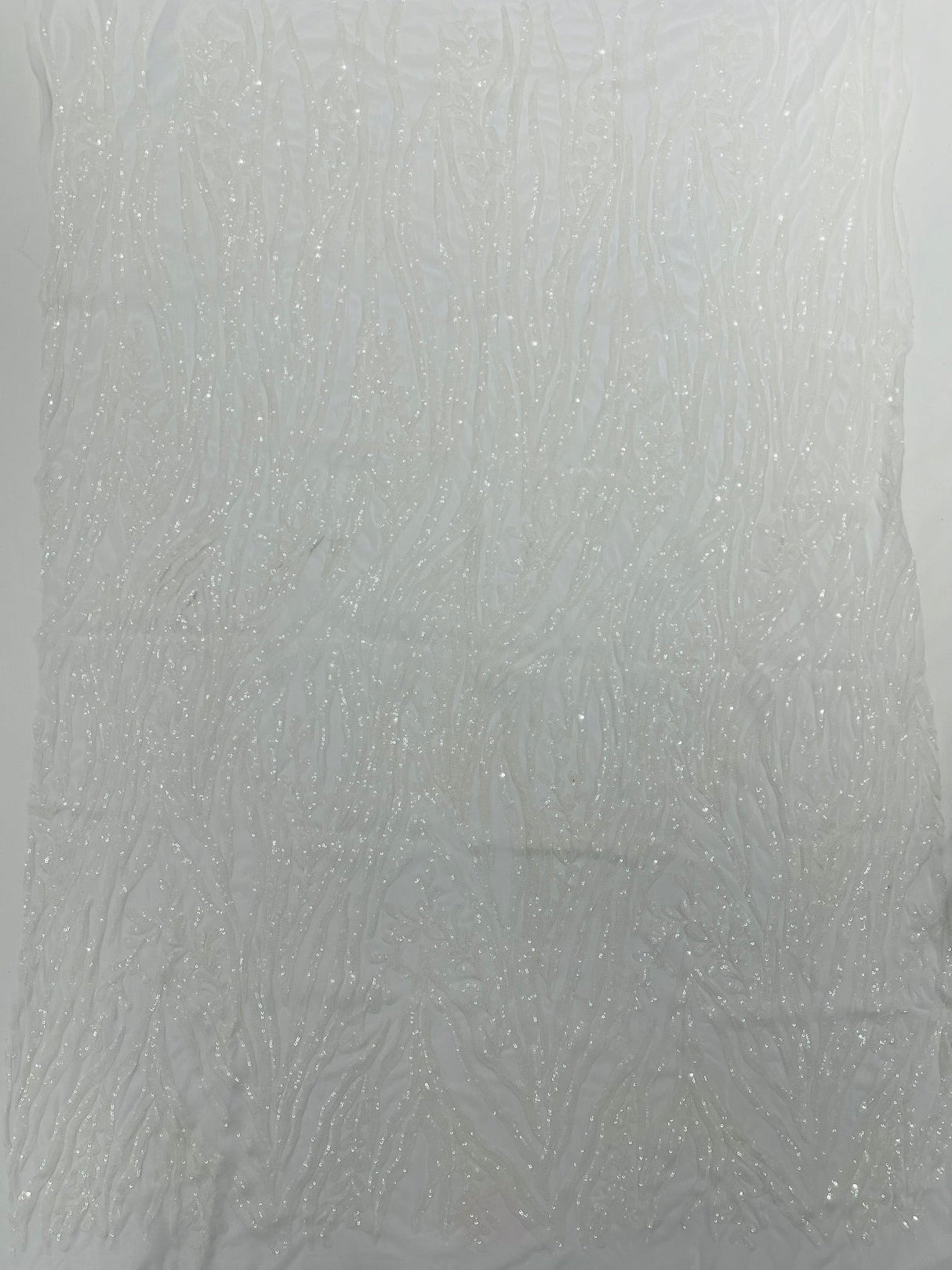 Vine/Root Sequin 4 Way Stretch Mesh Fabric - Vine/Root Sequin Pattern, 54" Width (1 Yard)