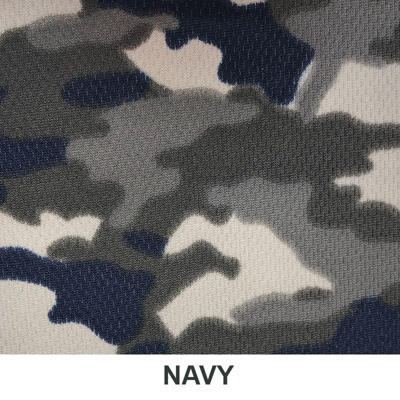 VLA2401 Camo Flat Back Mesh Print Polyester Fabric - Camo Print, Stretch Mesh, 58" Width