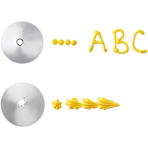 Wilton Round and Open Star Cake Decorating Tip Set, 2-Piece