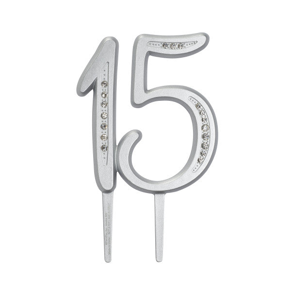 15 Birthday Quinceañera Diamond Milestone Monogram Cake Kit Topper