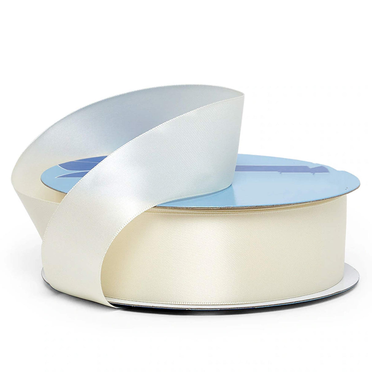 Chic Solid Color Satin Ribbon 7/8 '' X 100 yd Single Faced 1 / roll off White