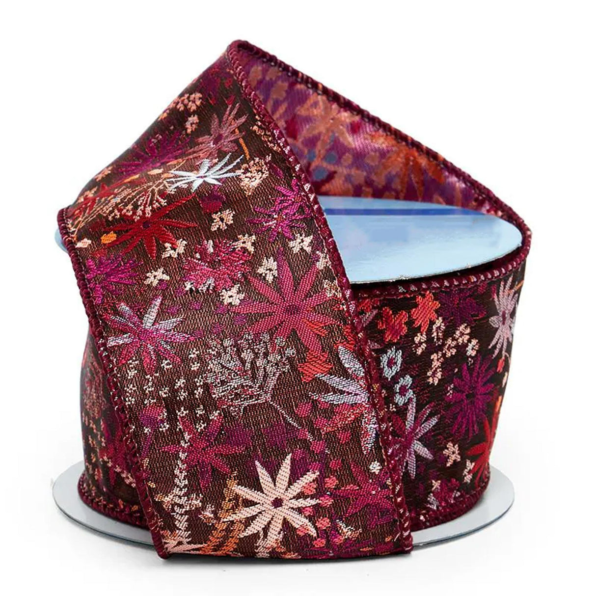 Embroidered Floral Ribbon 2 1/2 '' x 10 yd Botanical Florals Color 1 / ROLL