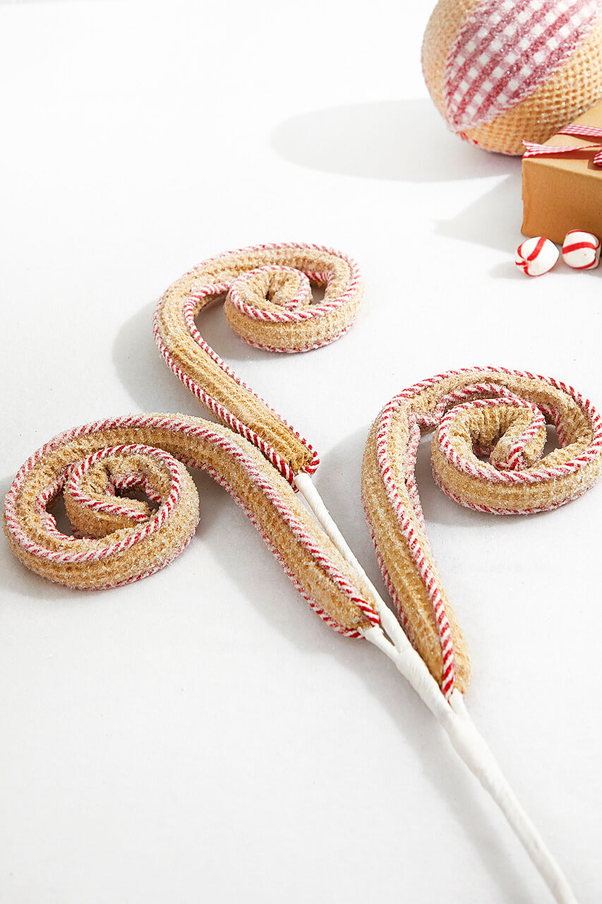 29” Red and White Peppermint Waffle Spray