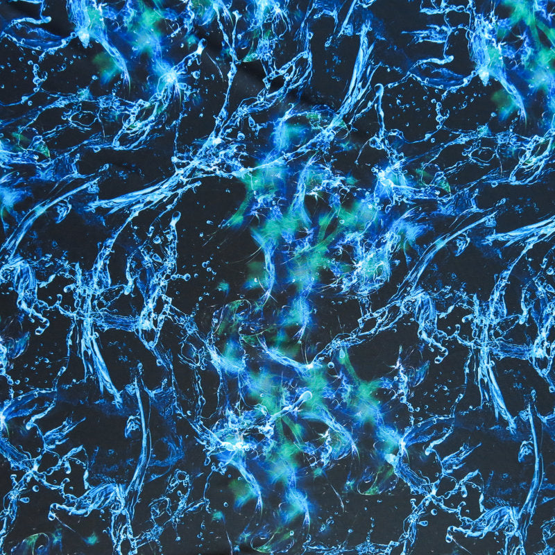 Swim Knit Waterburst Black Poly Spandex