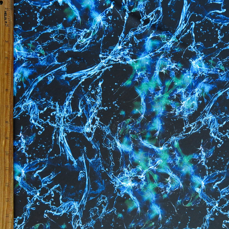 Swim Knit Waterburst Black Poly Spandex