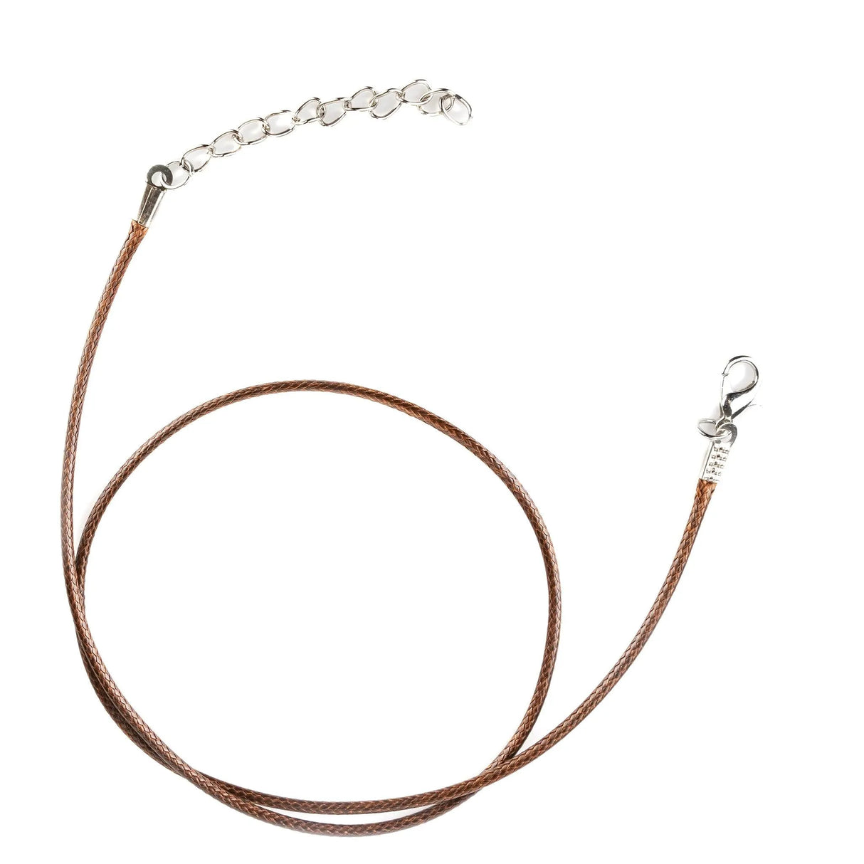 Wax Rope, Lobster Clasp & Extender Chain - Brown (19" Total Length)
