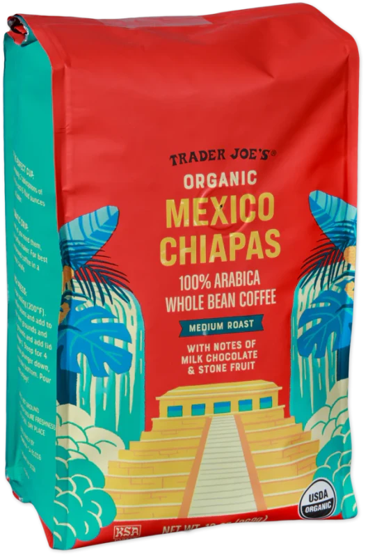 Organic Mexico Chiapas Whole Bean Arabica Smooth Flavor Coffee 13 Oz