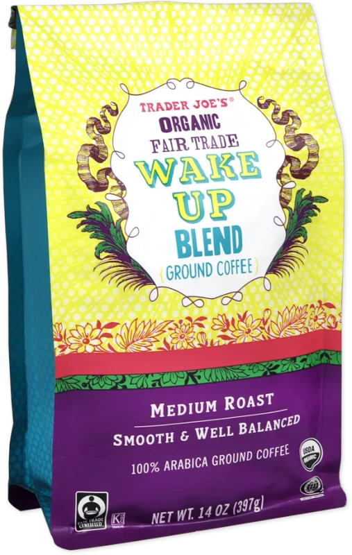 Organic Fair Trade Wake Up Blend Ground Coffee 14 Oz Arabica