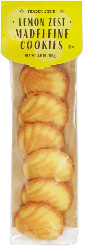 Lemon Zest Madeleine Cookies 3.6 Oz Soft Cake-Like Citrus Cookies