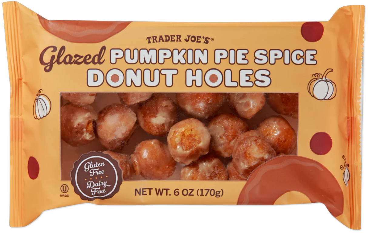 Glazed Pumpkin Pie Spice Donut Holes 6 Oz Soft Seasonal Pumpkin Bites