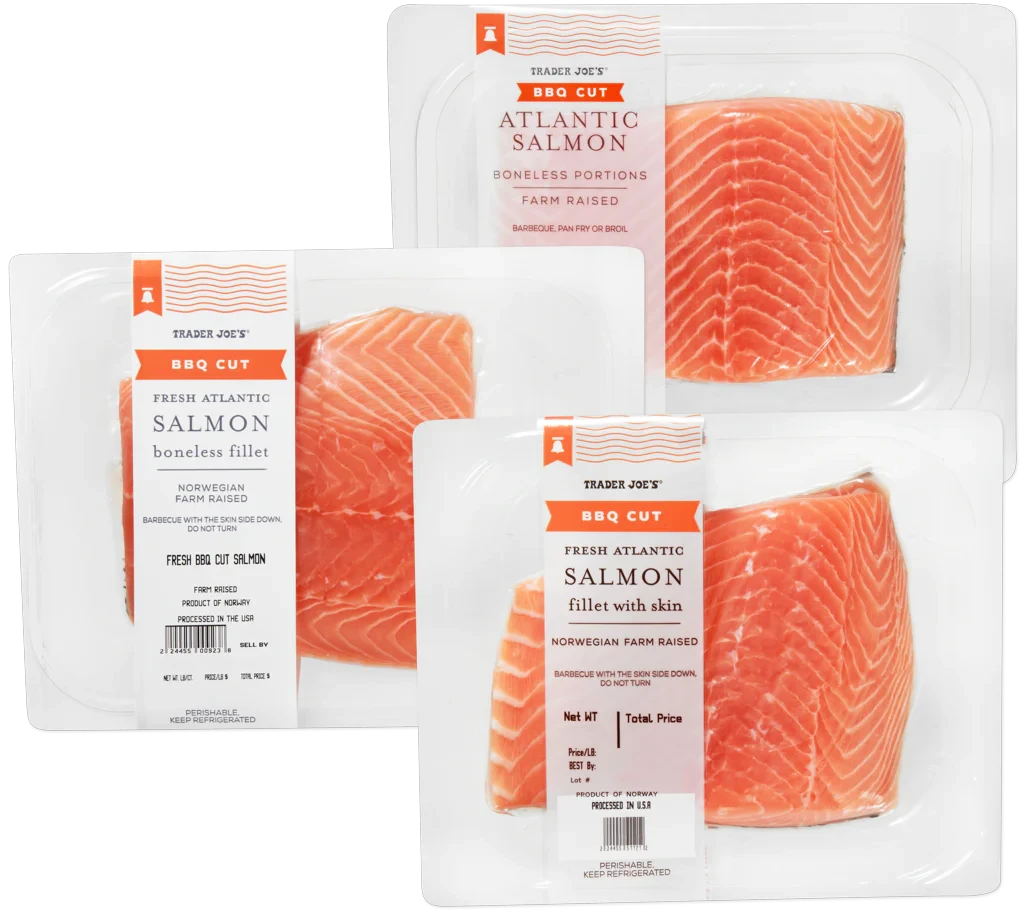 BBQ Cut Fresh Atlantic Salmon Fillets 1 Lb Premium Skin-On Norwegian Salmon