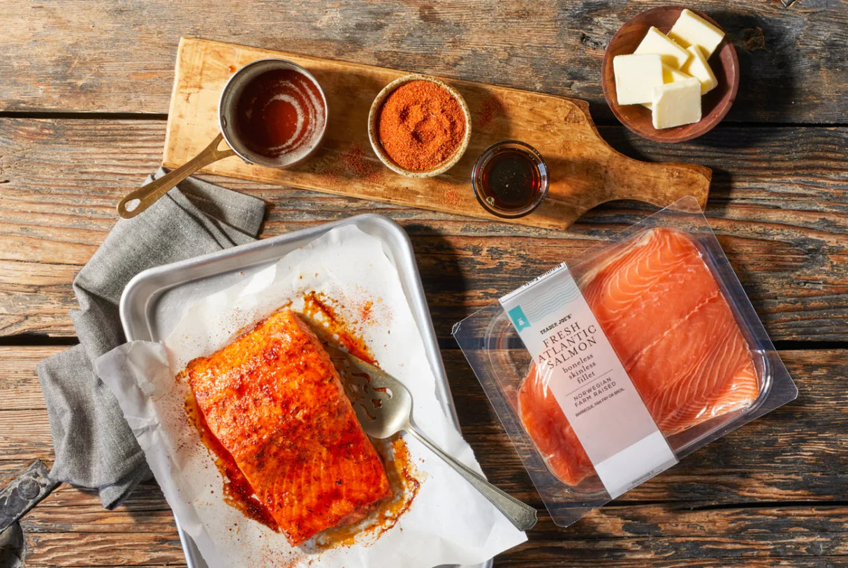 Premium Fresh Atlantic Salmon Fish Boneless Skinless Fillet 1 Lb