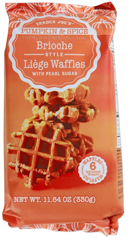 Pumpkin & Spice Brioche Style Liège Waffles 11.64 Oz Seasonal Belgian-Style Waffles