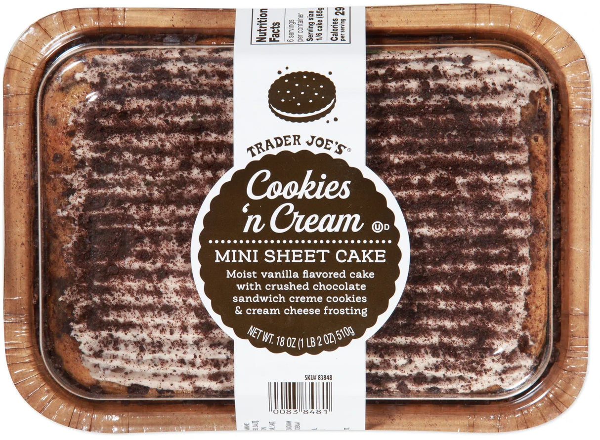 Cookies 'n Cream Mini Sheet Cake 18 Oz Chocolate Cookie Dessert Cake