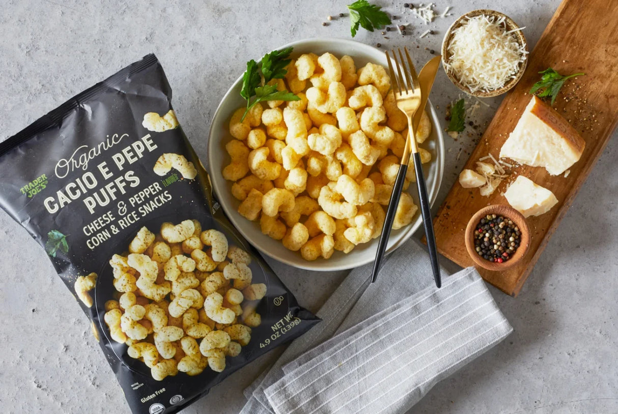 Organic Cacio e Pepe Puffs – Light & Crunchy Cheesy Pepper Snack