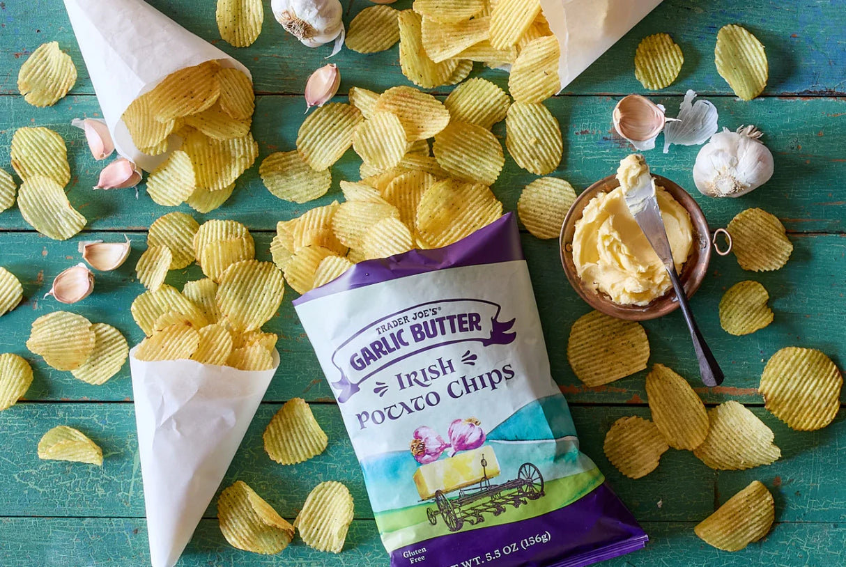 Garlic Butter Irish Potato Chips – Savory Crinkle-Cut Comfort Snack