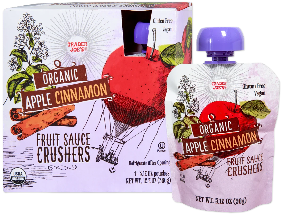 Organic Apple Cinnamon Fruit Sauce Crushers – Smooth Apple & Warm Cinnamon Snack Pouch