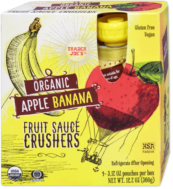 Organic Apple Banana Fruit Sauce Crushers – Smooth Organic Fruit Pouches
