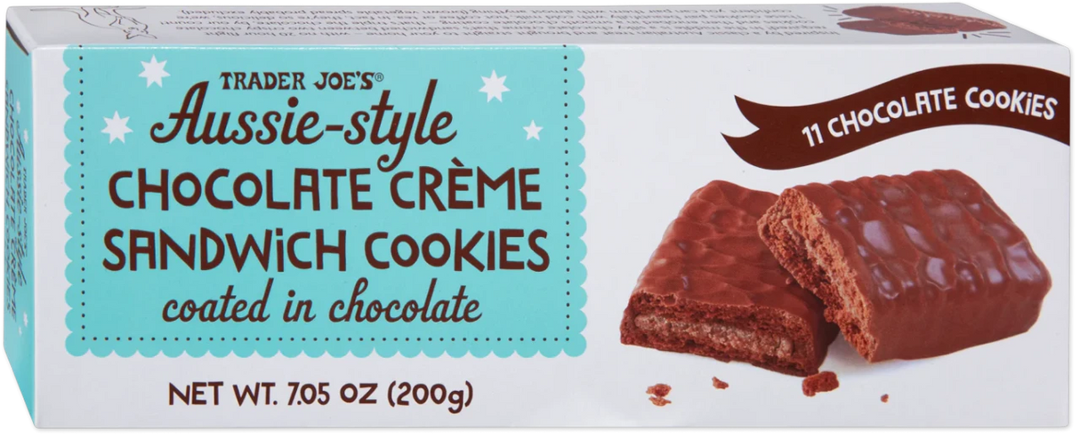 Aussie-Style Chocolate Crème Sandwich Cookies – Triple Chocolate Cream Cookies (7.05 oz)
