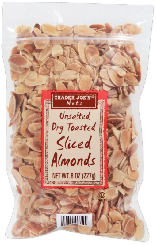 Unsalted Dry Toasted Sliced Almonds – Lightly Toasted Nut Slices (8 oz)