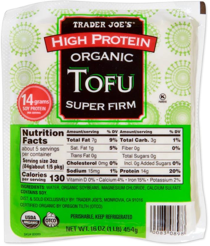High Protein Organic Tofu – Super Firm 16 Oz 14g Protein Plant-Based Block