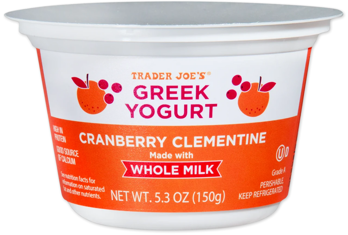 Cranberry Clementine Greek Yogurt Whole Milk Creamy Yogurt 5.3 Oz