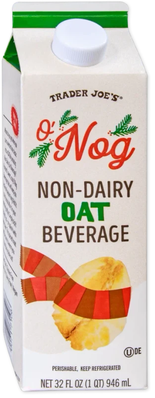 O Nog Non Dairy Oat Beverage Vegan Holiday Creamy Drink