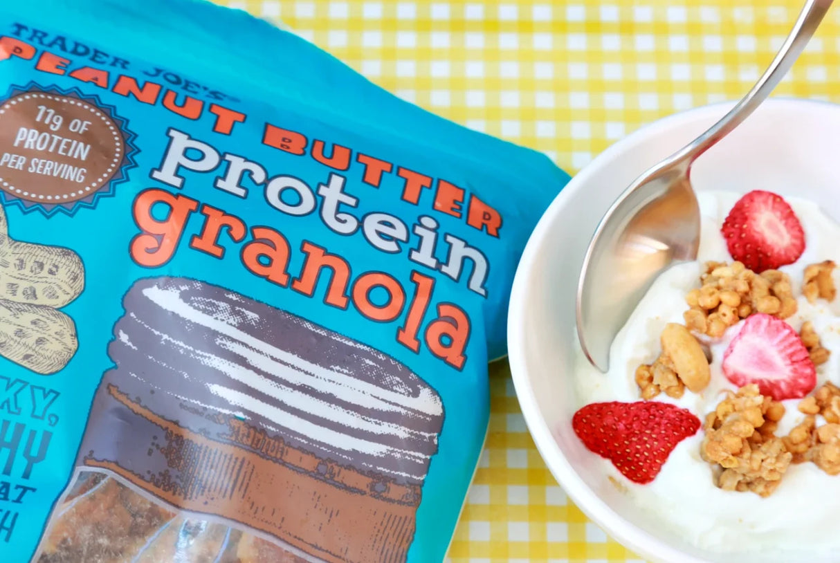 Brand Name Peanut Butter Protein Granola, High Protein Crunchy Breakfast Cereal Snack