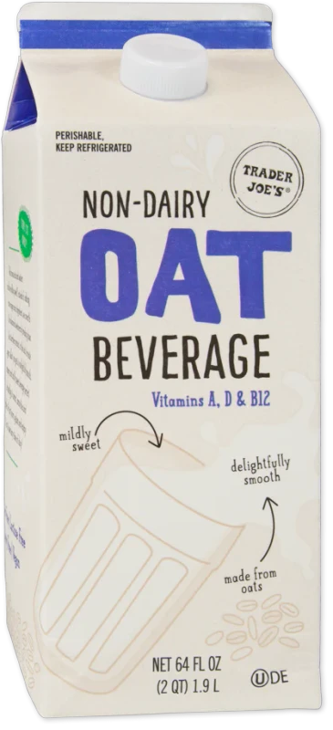 Non Dairy Oat Beverage Naturally Sweet Creamy Vegan Milk Alternative