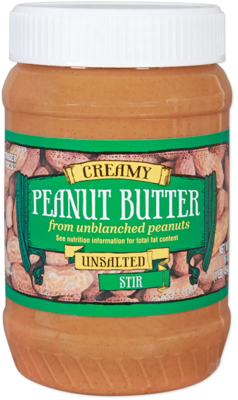 Creamy Peanut Butter Unsalted Natural Smooth Peanut Butter with No Added Oil or Sugar