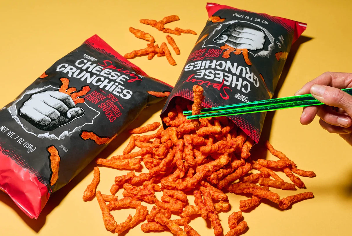 Spicy Cheese Crunchies – Fiery Cheddar Corn Crunch Snacks
