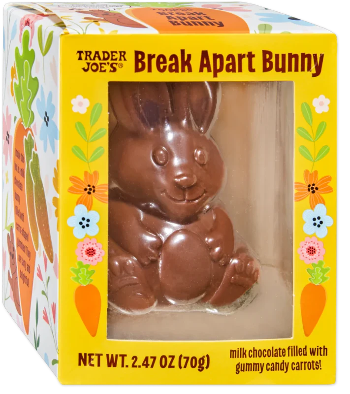 Break Apart Bunny – Milk Chocolate Bunny with Gummy Carrots (2.469 oz)
