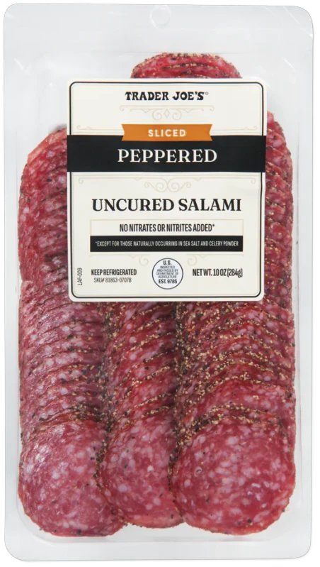 Sliced Peppered Uncured Salami 10 Oz Bold Deli Meat