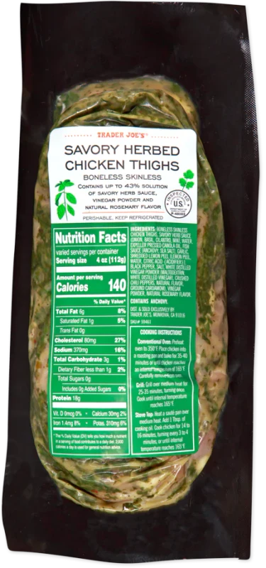 Savory Herbed Chicken Thighs 1 Lb Marinated Chicken