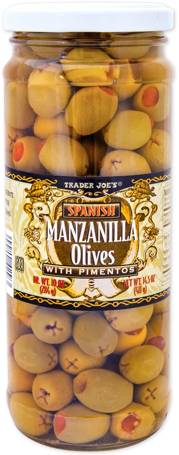 Trader Joe’s Spanish Manzanilla Olives with Pimento Paste/14.5 Oz