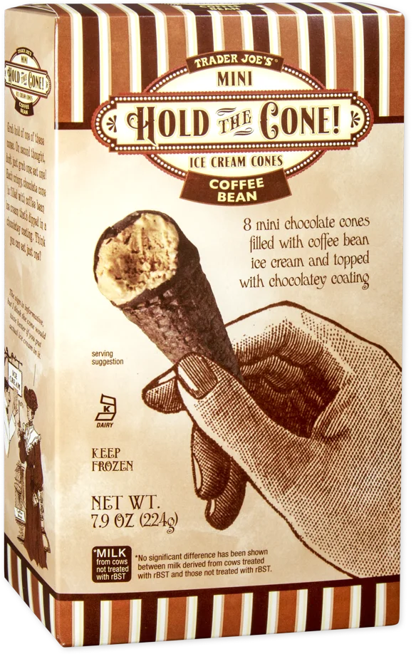 Coffee Mini Ice Cream Cones Chocolate Lined Frozen Dessert 7.9 Oz