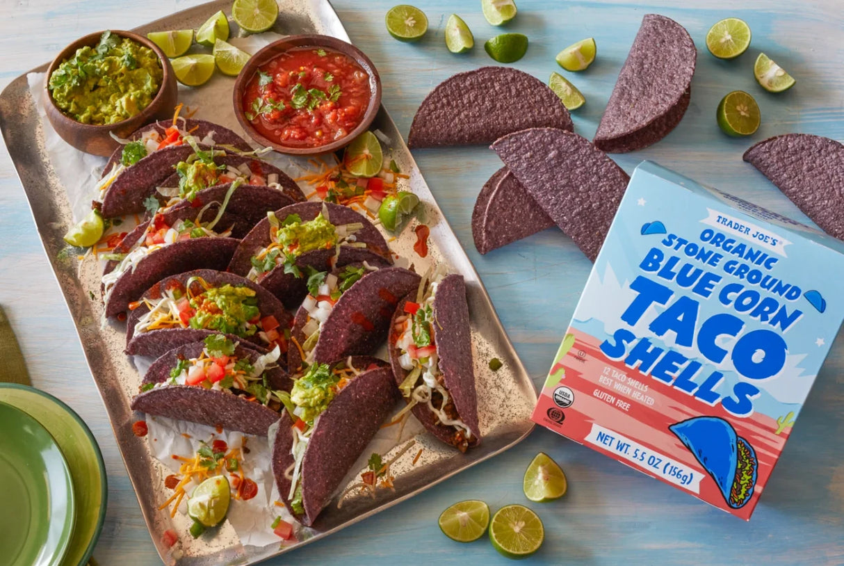 Trader Joe’s Organic Stone Ground Blue Corn Taco Shells – Crispy & Colorful