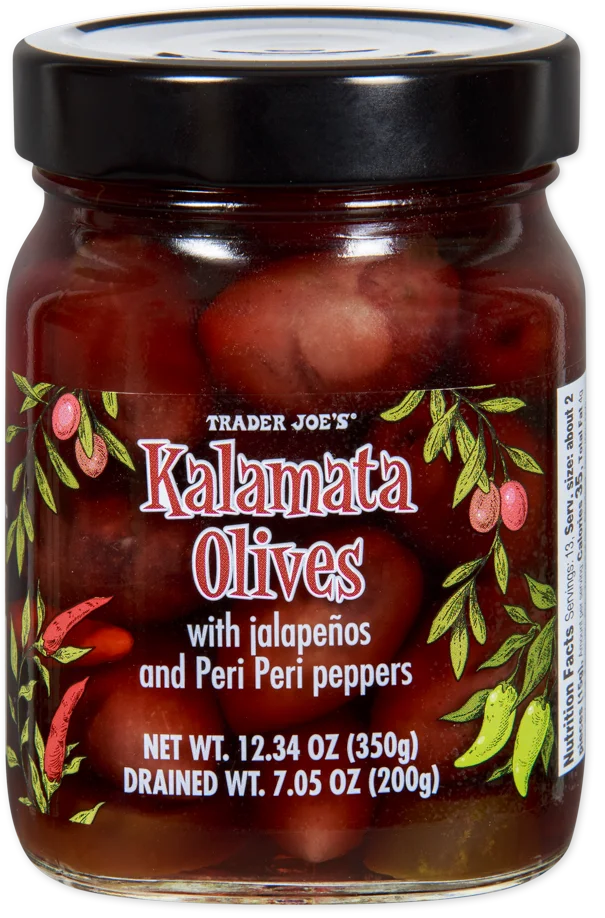 Trader Joe’s Kalamata Olives with Jalapeños & Peri Peri Peppers – Bold & Spicy