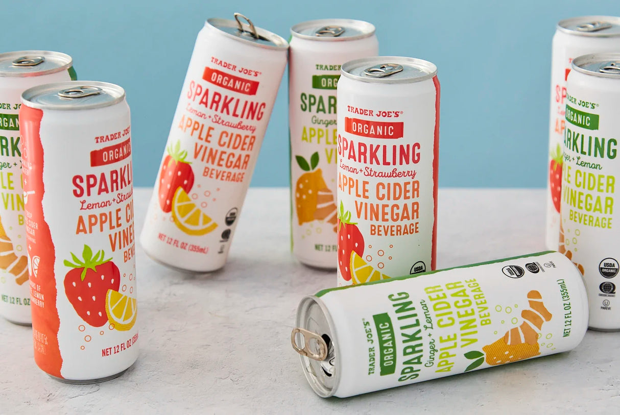 Organic Sparkling Lemon + Strawberry Apple Cider Vinegar Beverage - 12 Fl Oz