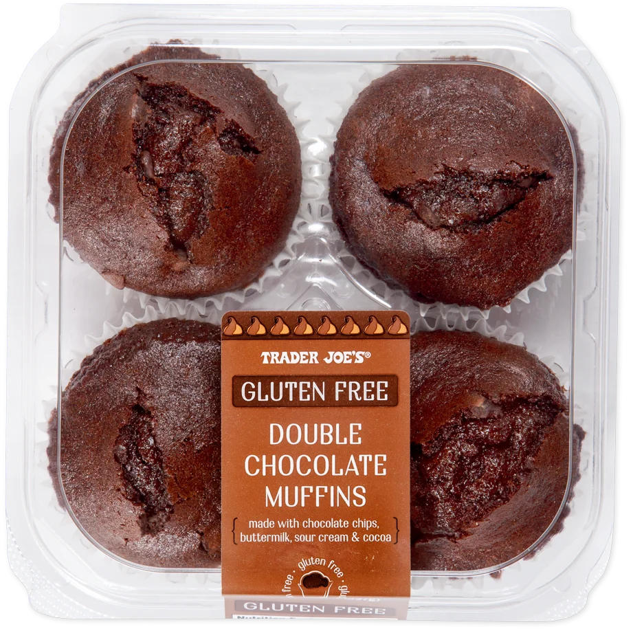 Trader Joes Gluten Free Double Chocolate Muffins/14 Oz