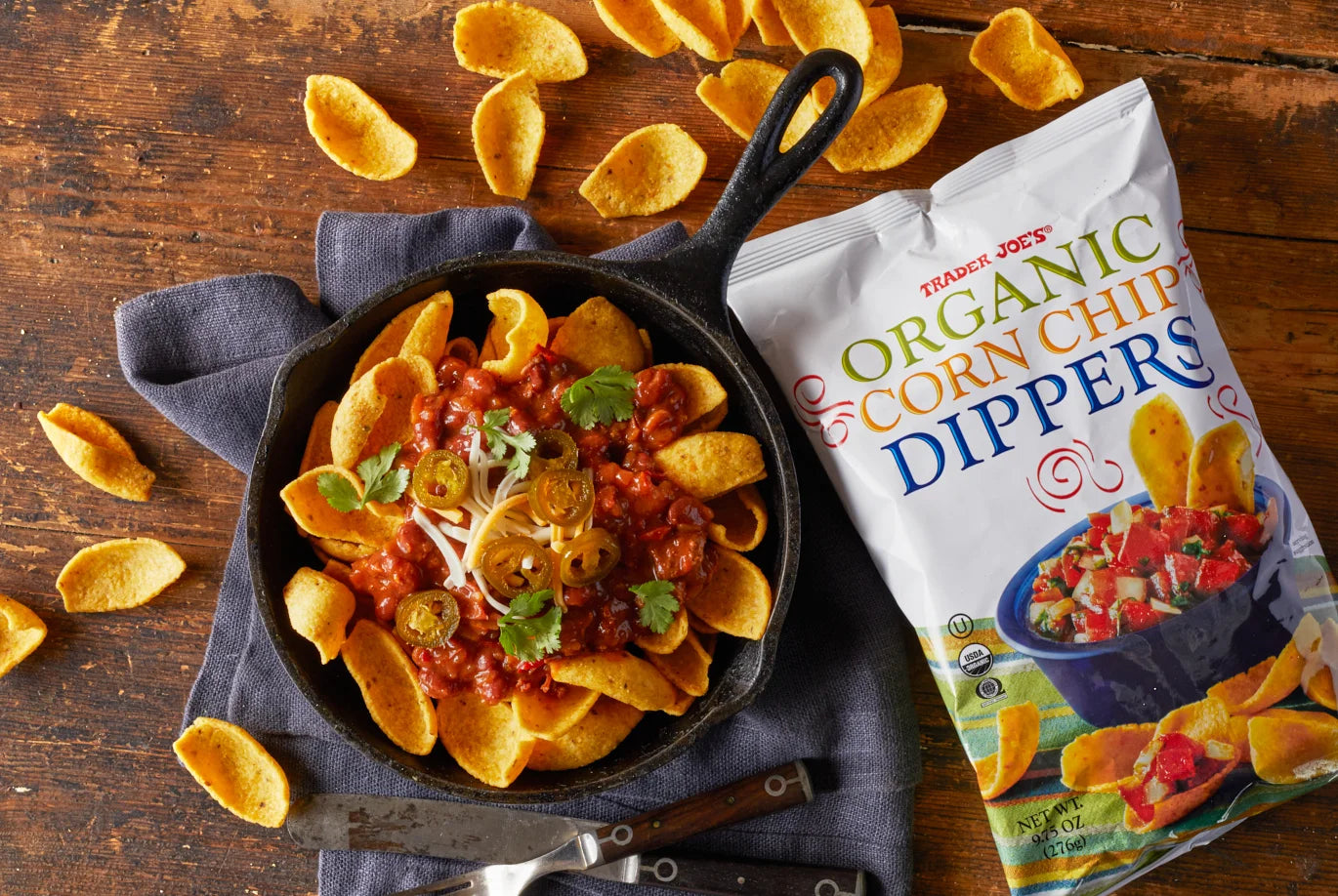 Trader Joe's Organic Corn Chip Dippers Flavorful Snack /9.75 Oz