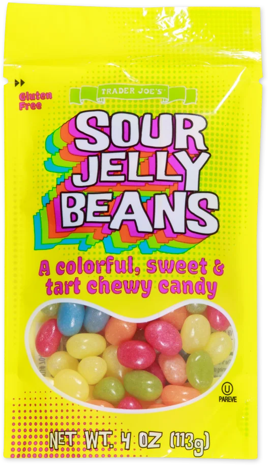 Trader Joe’s Sour Jelly Beans Tangy & Flavorful Treat / 4 Oz