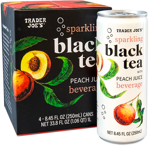 Sparkling Black Tea with Peach Juice Beverage 8.45 Fl Oz