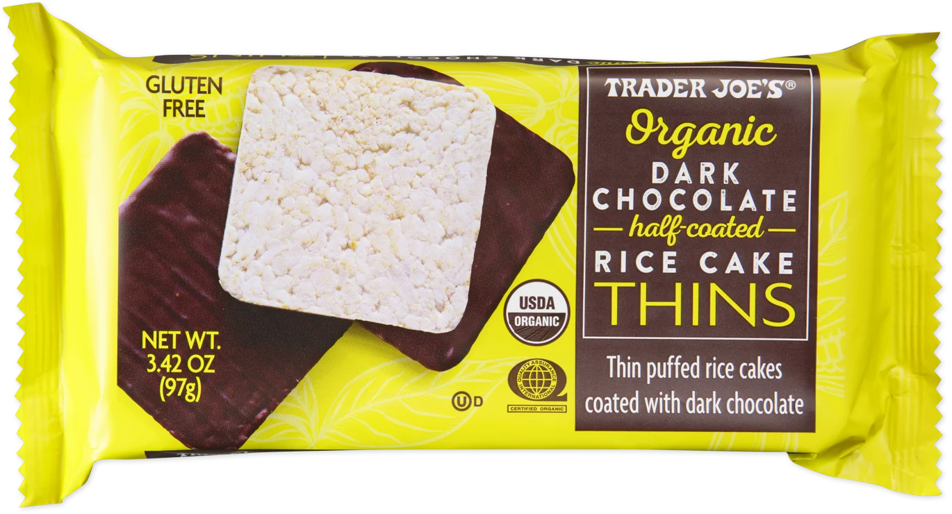 Trader Joes Organic Dark Chocolate Rice Cake Thins/3.42 Oz