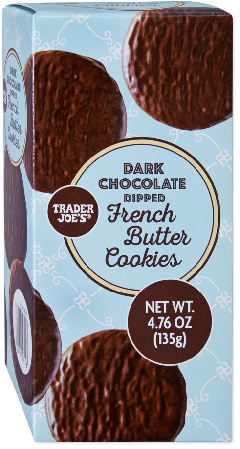 Dark Chocolate Dipped French Butter Cookies /4.76 Oz