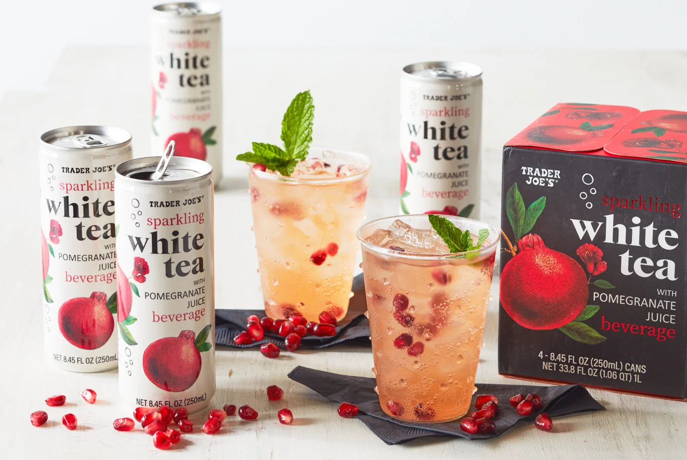 Sparkling White Tea with Pomegranate Juice 8.45 Fl Oz
