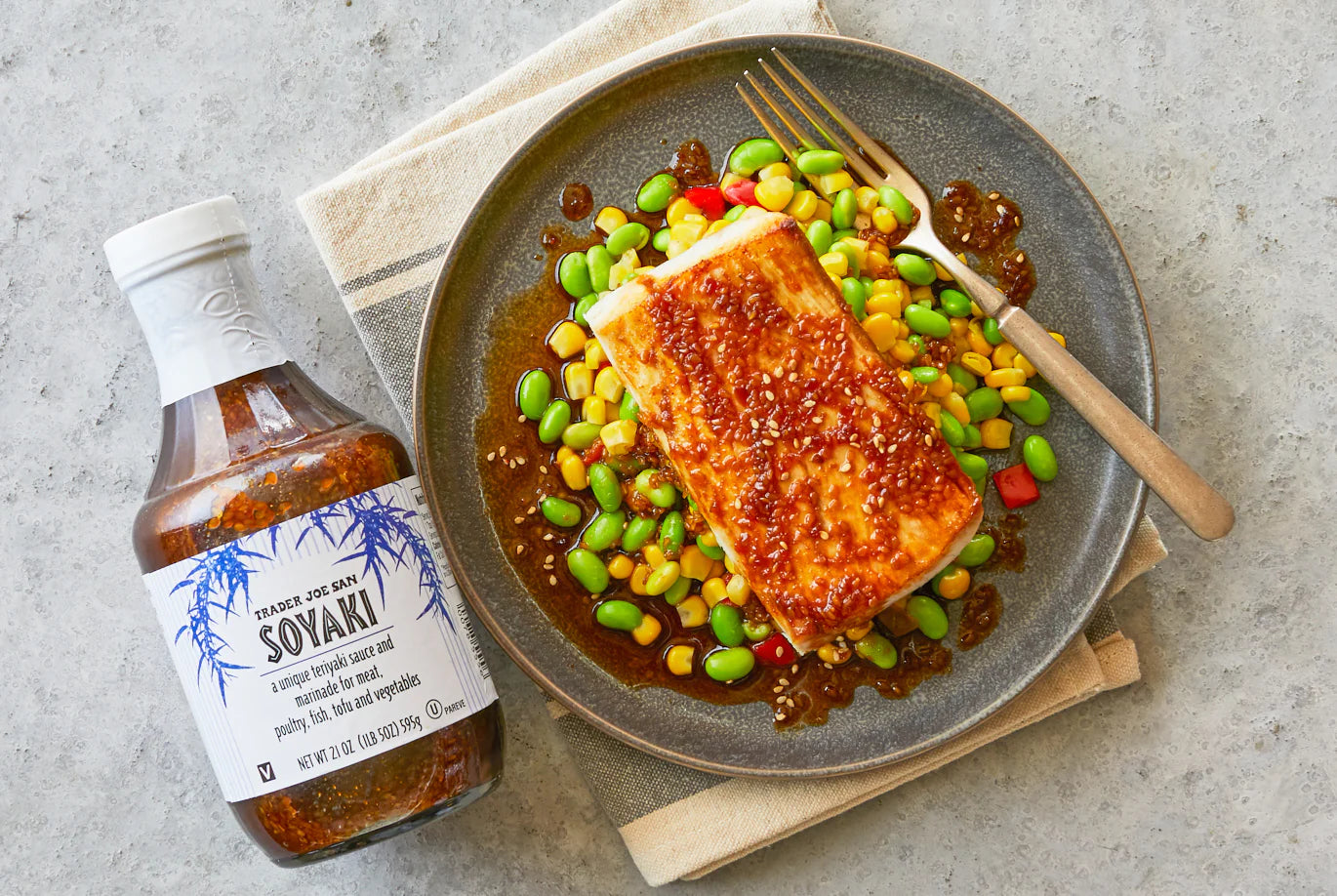 Trader Joes Soyaki Sauce With Garlic & Sesame/21 Oz